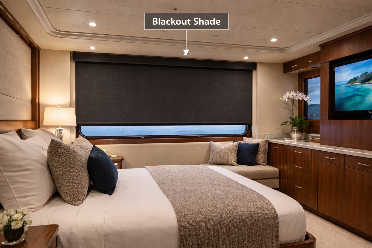 Custom marine shading solution on workboat